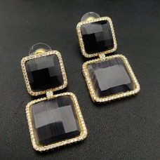 Monalisa stone gold plated cz earrings